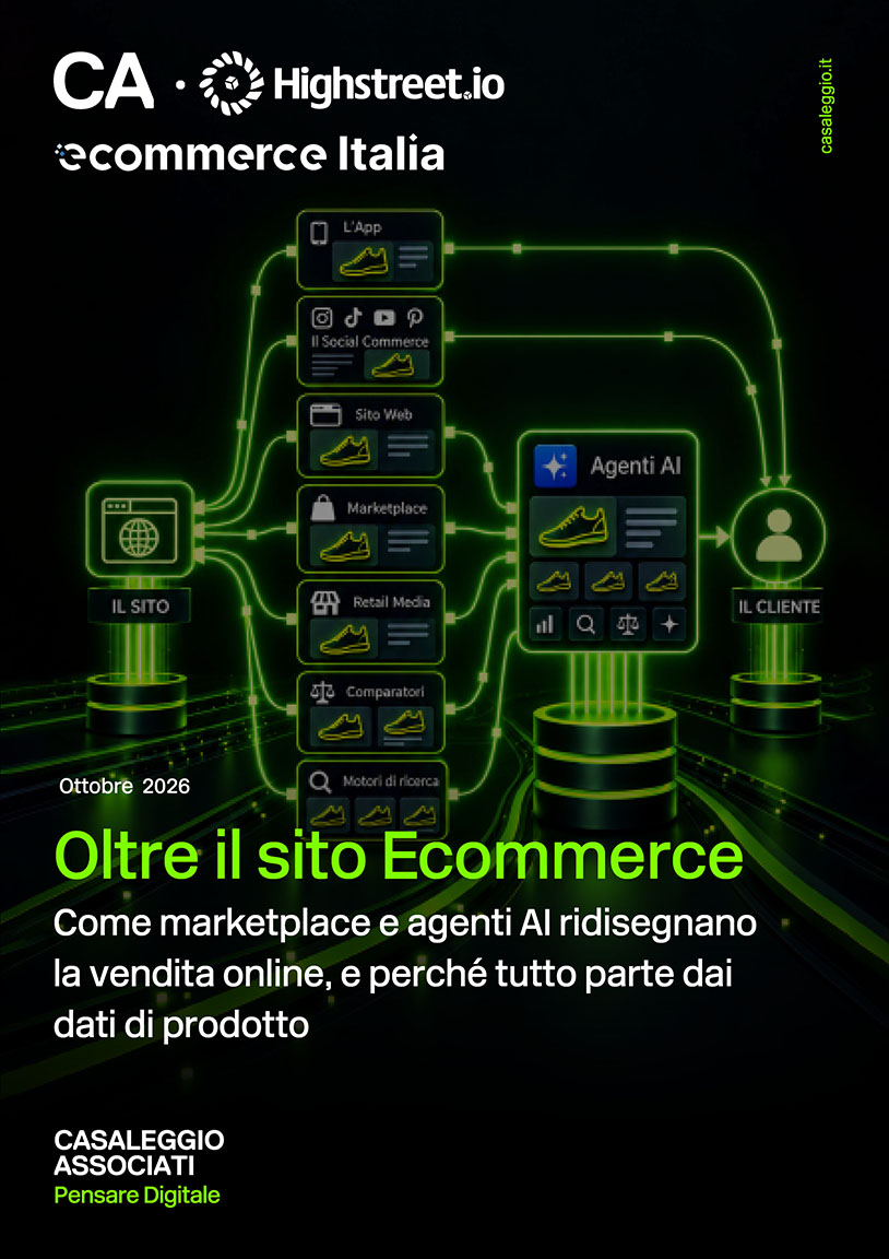 Oltre il sito Ecommerce: marketplace, agenti AI e dati di prodotto - Report